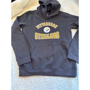 Youth Pittsburgh Steelers Black Hoodie NFL Size Large‎ 14/16 NWOT #26